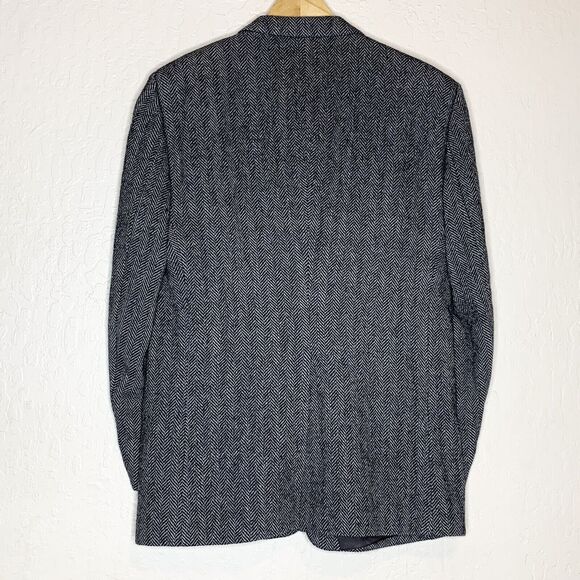 ERNESTO BELLINI Smiths Gray Herringbone 100% Pure Wool Mens Size 42 R Italy Made - Picture 3 of 9